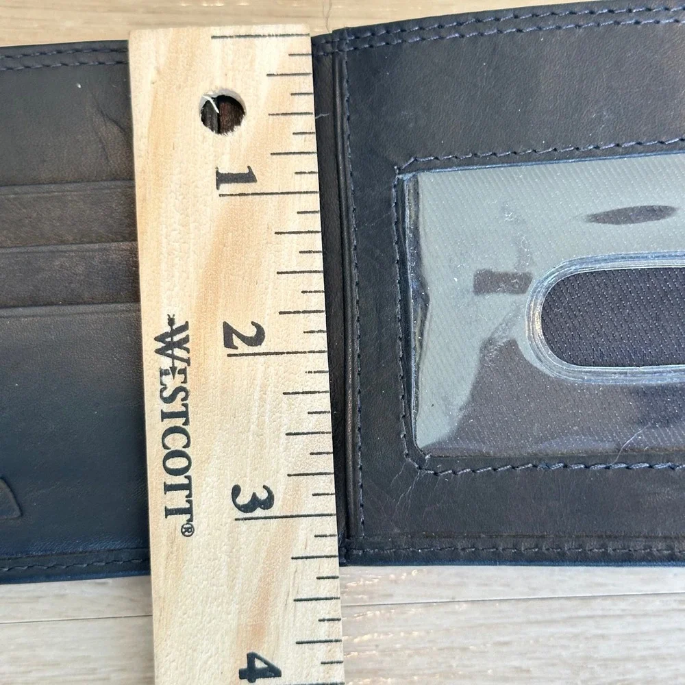 Rogue Industries Red Line Leather Front Pocket Wallet RFID Black Red Men's